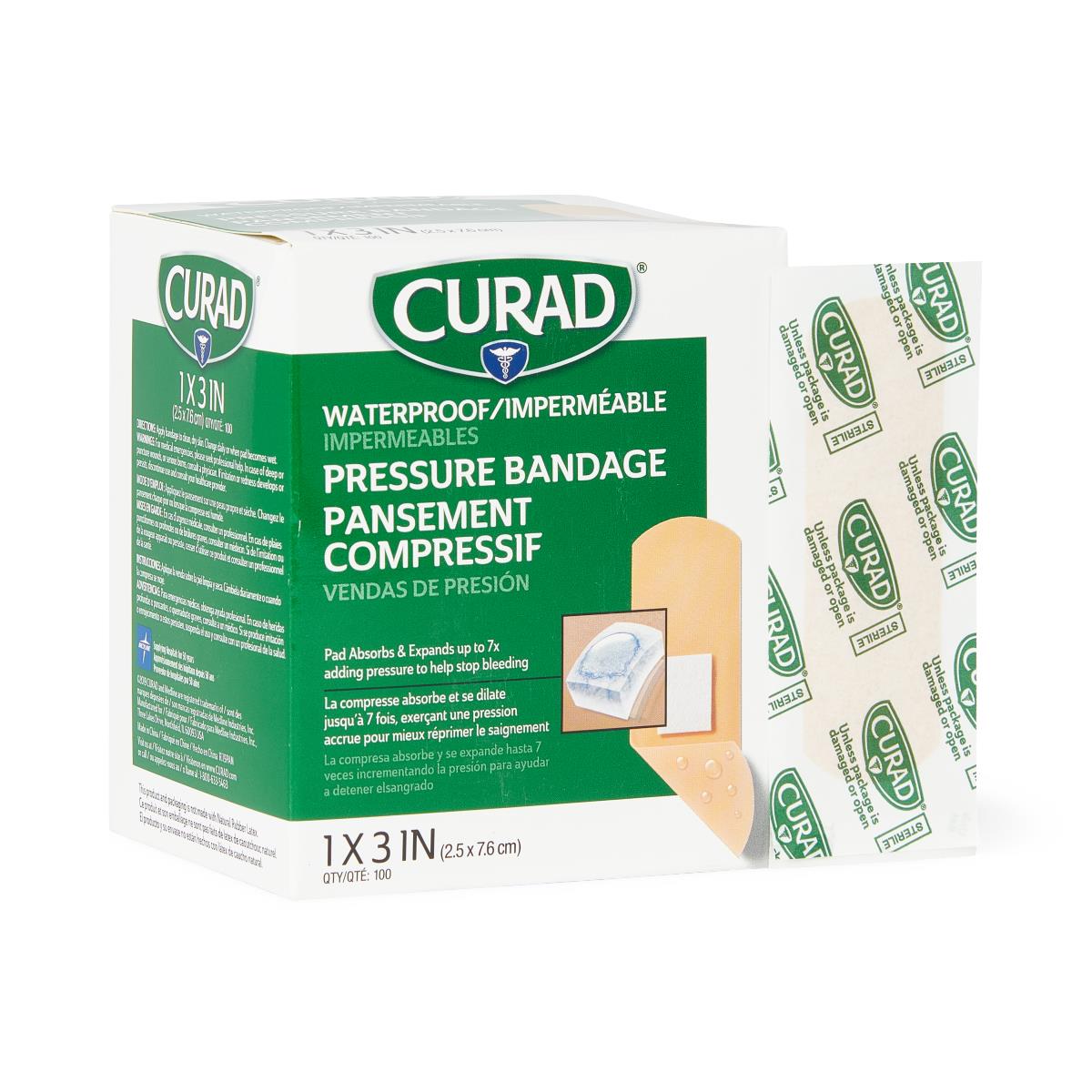 Large Adhesive Pressure Bandages - 1x3 Inch Absorbent Wound Care Dressing for Dialysis, Chemotherapy & Cardiac Patients