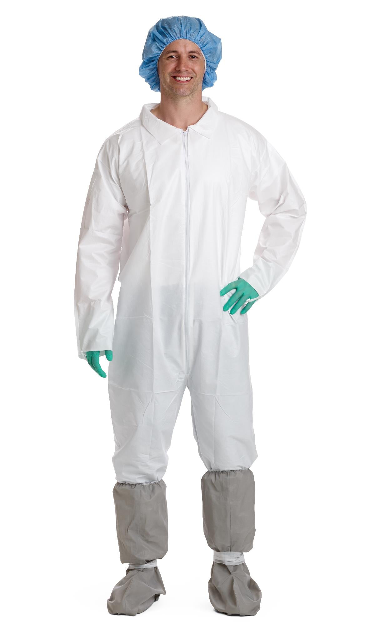 Professional Microporous Breathable Coveralls with Elastic Wrists and Ankles - Fluid-Proof Protection