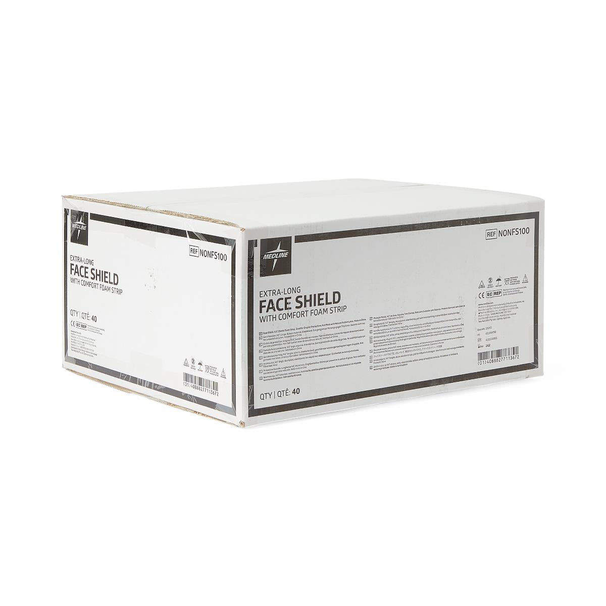 Full Length Disposable Face Shields with Foam Top and Elastic Band - 7.5 Inch Professional Grade Protection