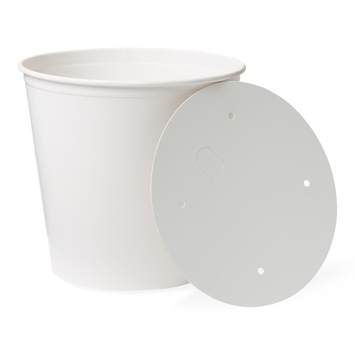 Disposable Paper Bucket and Lid Combos - Vented Lids for Storage & Transport | 85oz & 170oz