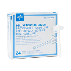 2-Sided Denture Brush - Dual-Head Design for Complete Denture Care, Ivory