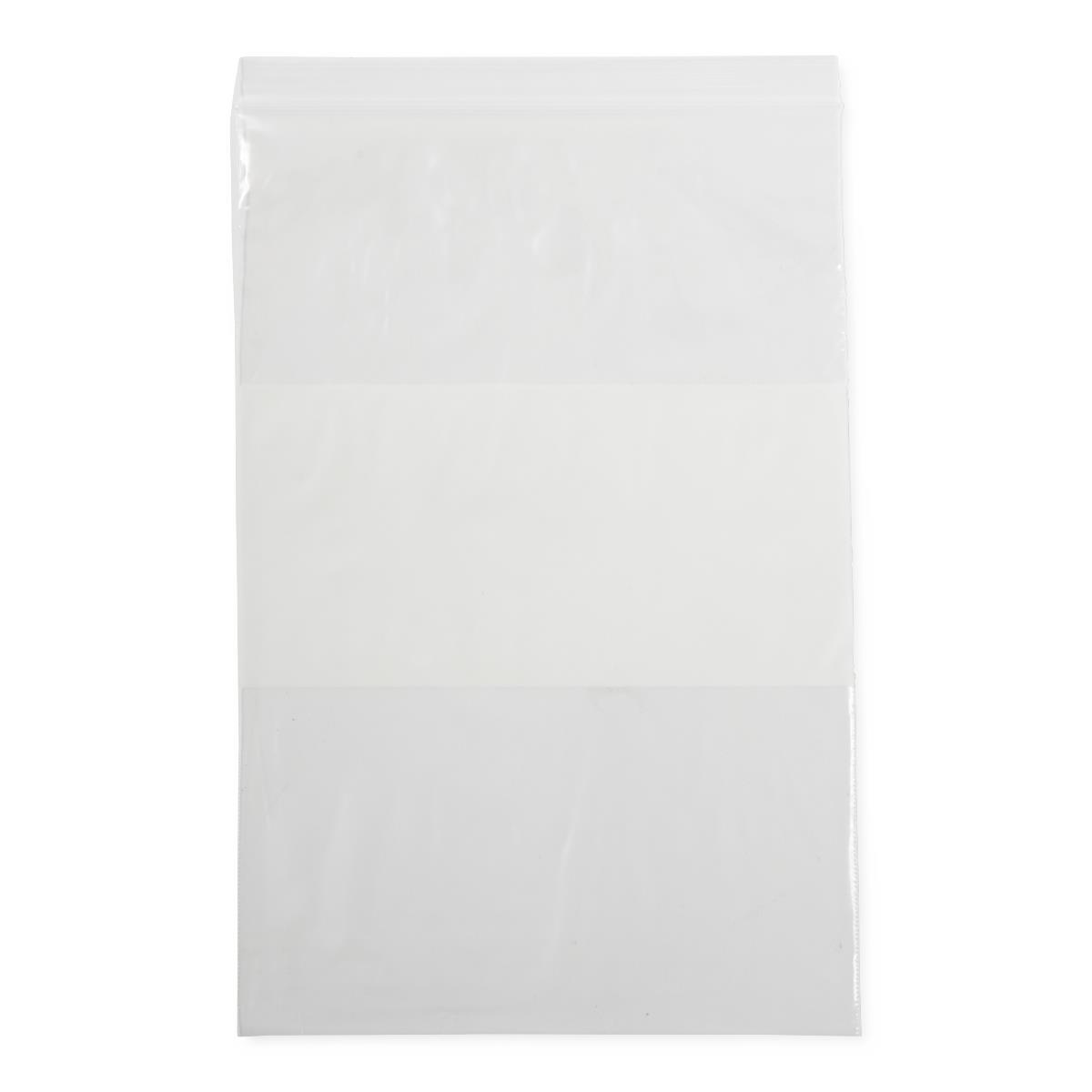 Medical Plastic Zip Closure Bags with White Write-On Block - 2 Mil Reclosable Storage