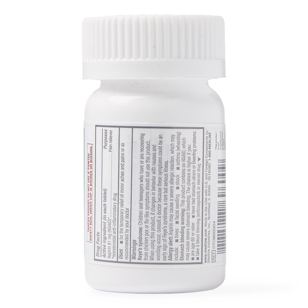 Medline Aspirin Adult Low-Dose Chewable Tablets, 81mg - Orange Flavor, 36 Count