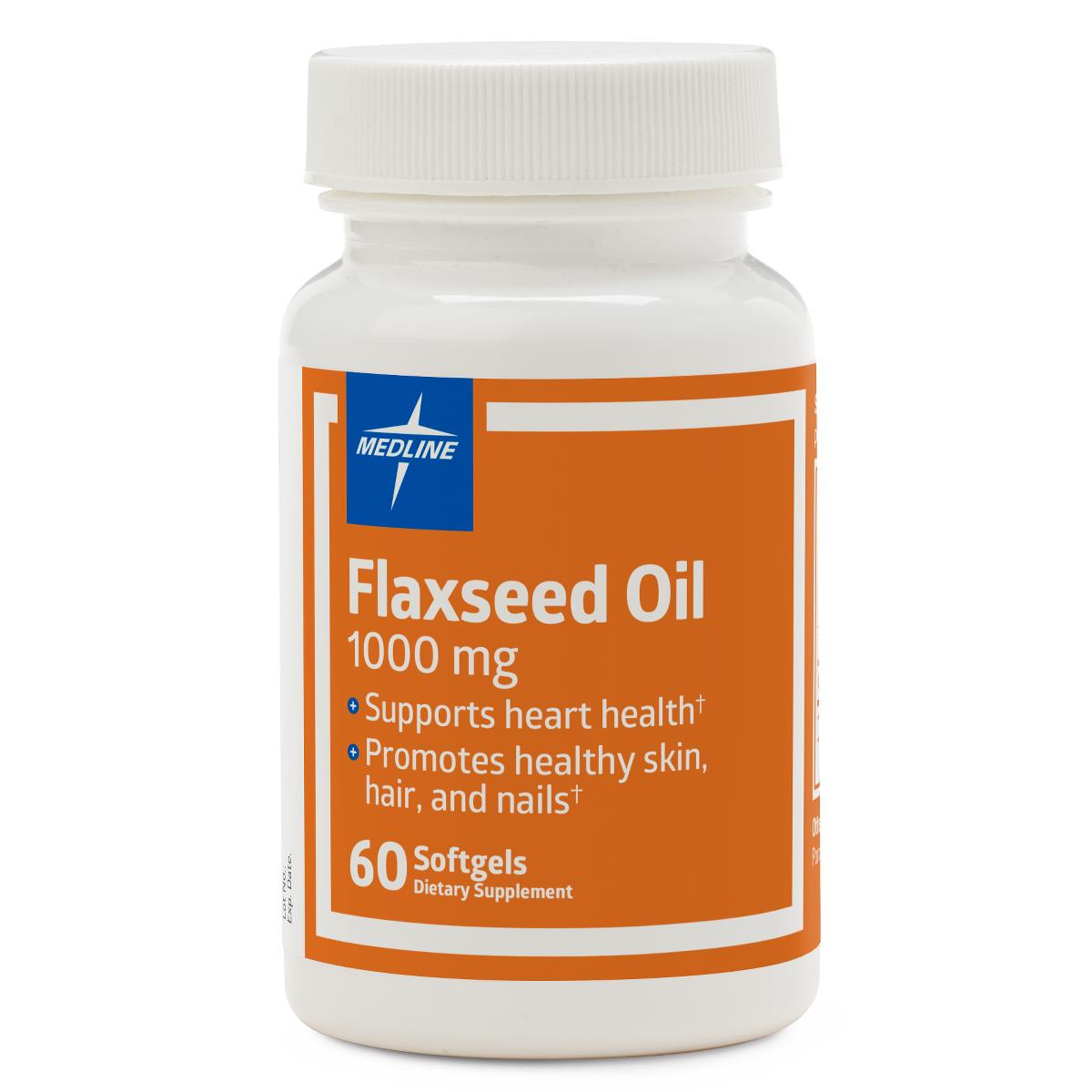 Flaxseed Oil Softgels 1000mg - Omega-3 ALA Supplement for Heart & Brain Health
