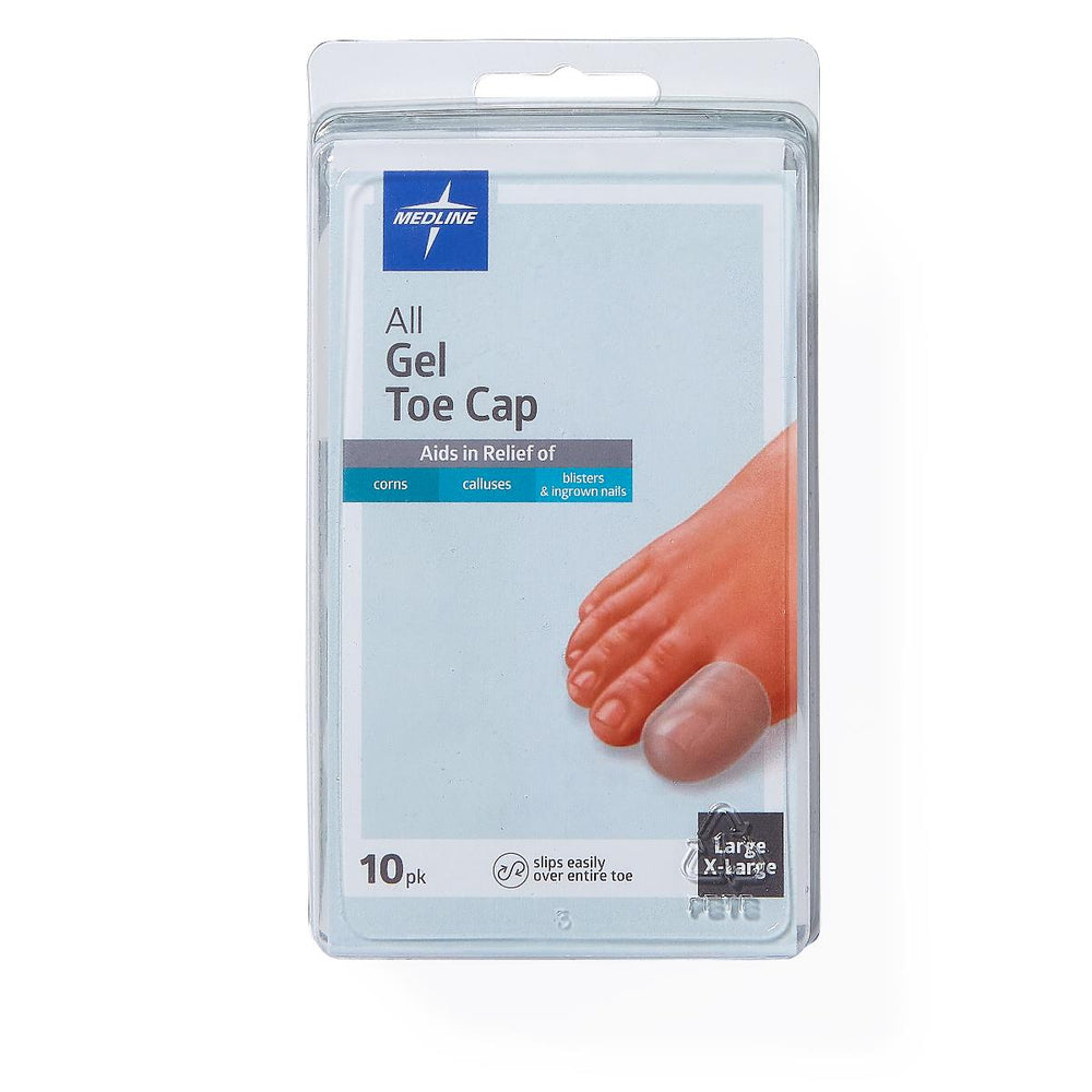Medline Gel Toe Cap - Cushioned Protection for Corns, Blisters ...