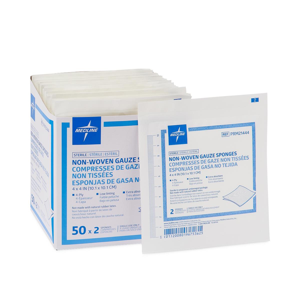 Nonwoven Gauze Sponges 4-Ply - Sterile & Non-Sterile Medical Wound Care Dressing