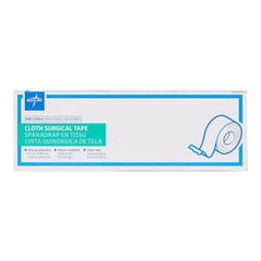 Medline Cloth Silk-Like Adhesive Medical Tape - Water Repellent, Breathable Fabric Tape for Dressings & Catheters