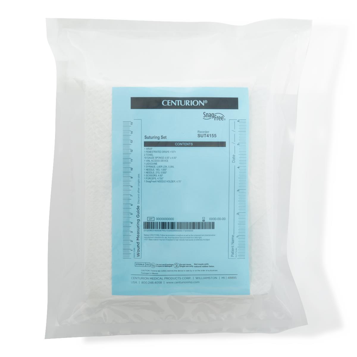 Medline Centurion Deluxe Sterile Suture Set - Complete Wound Closure Kit for Clinical Use