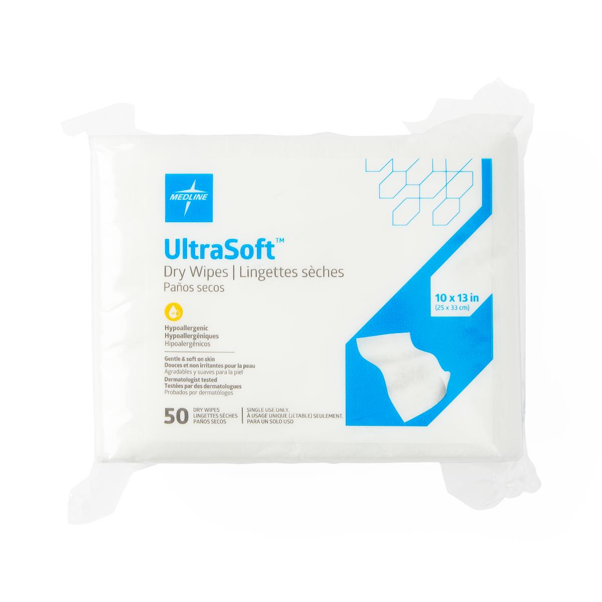 UltraSoft Disposable Dry Cleansing Wipes - Medical Grade Soft-Spun Fabric for Sensitive Skin Care