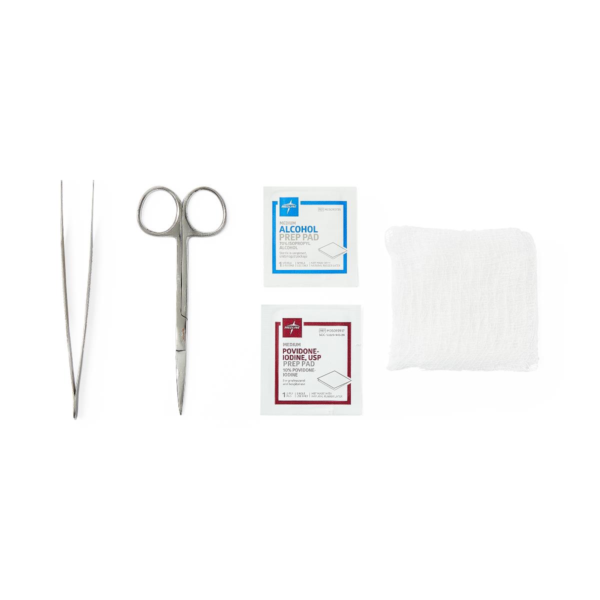Suture Removal Tray with Adson Forceps and Littauer Scissors - Sterile Medical Kit