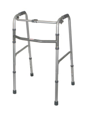 Medline Adult One-Button Folding Walker - Aluminum, Latex-Free, 250 lbs Capacity (Case of 2)