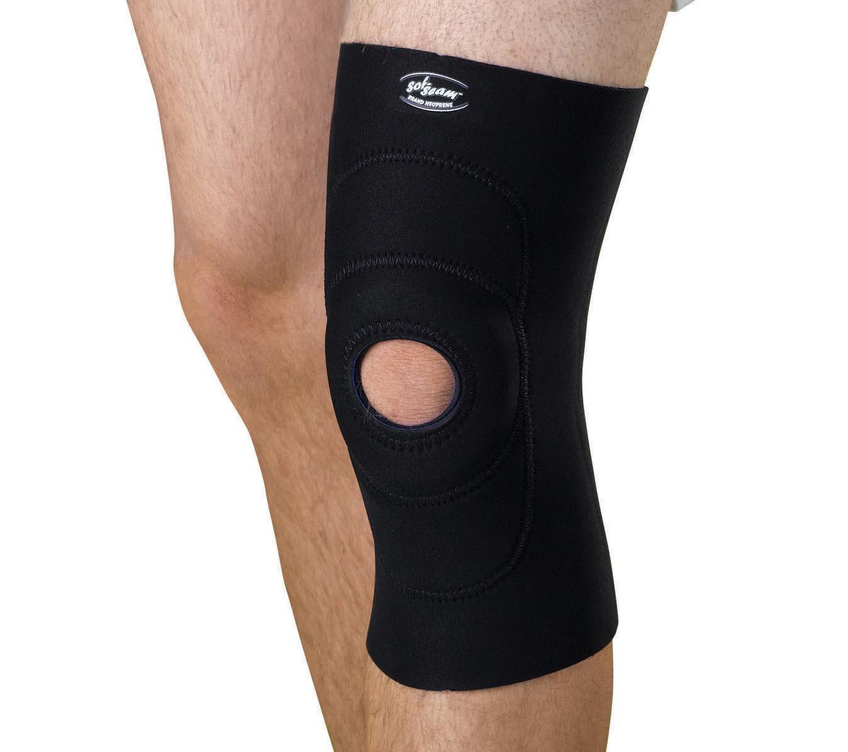 Neoprene Knee Support Brace with Round Buttress - Open Patella Stabilization