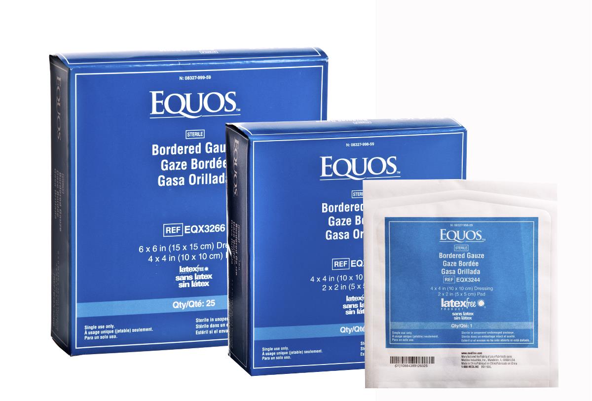 Equos Sterile Bordered Gauze Dressing - Medical Grade Wound Care (Multiple Sizes Available)