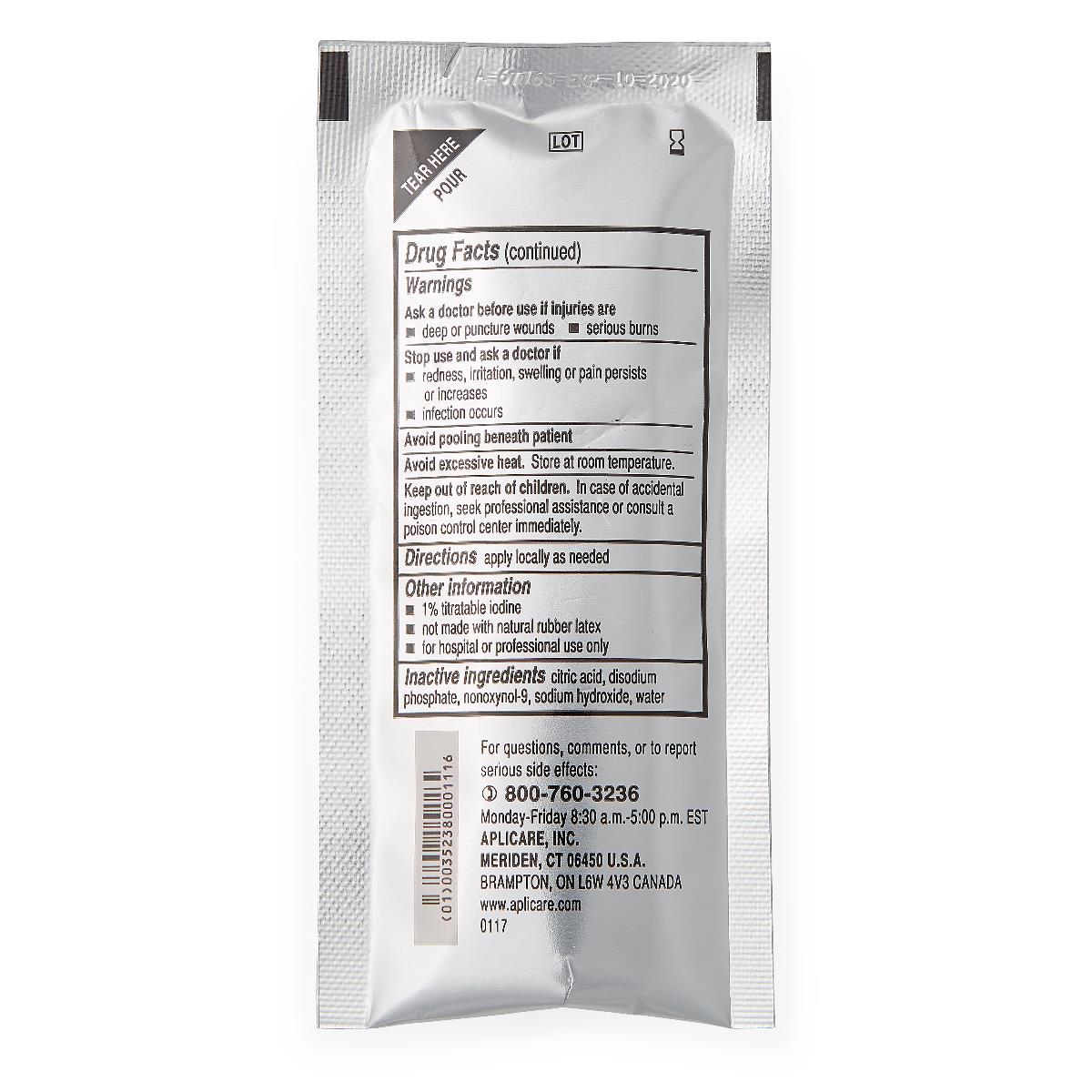 Medline Skin Prep Solution - 10% Povidone Iodine PVP Antiseptic - 0.75 fl oz (22.5 mL)