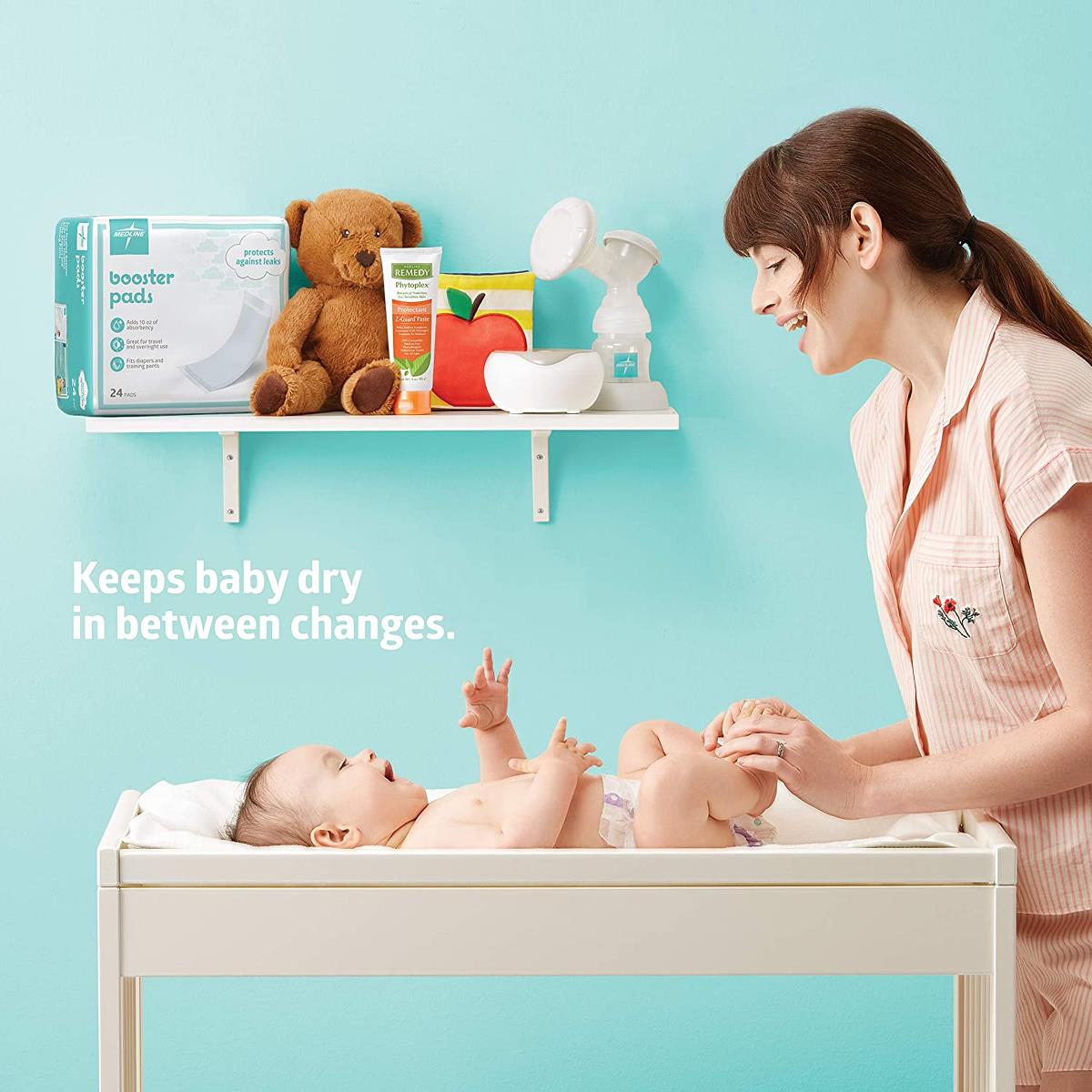 Thin Booster Diaper Liner - 3.5 x 11.5 Inch, Adhesive Strip, Fragrance Free - Case of 192