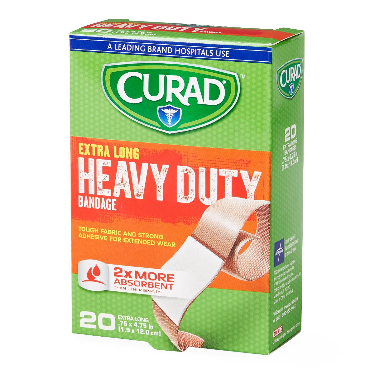 CURAD Extreme Hold Bandages - Heavy Duty Fabric Adhesive Bandages for Maximum Wound Protection