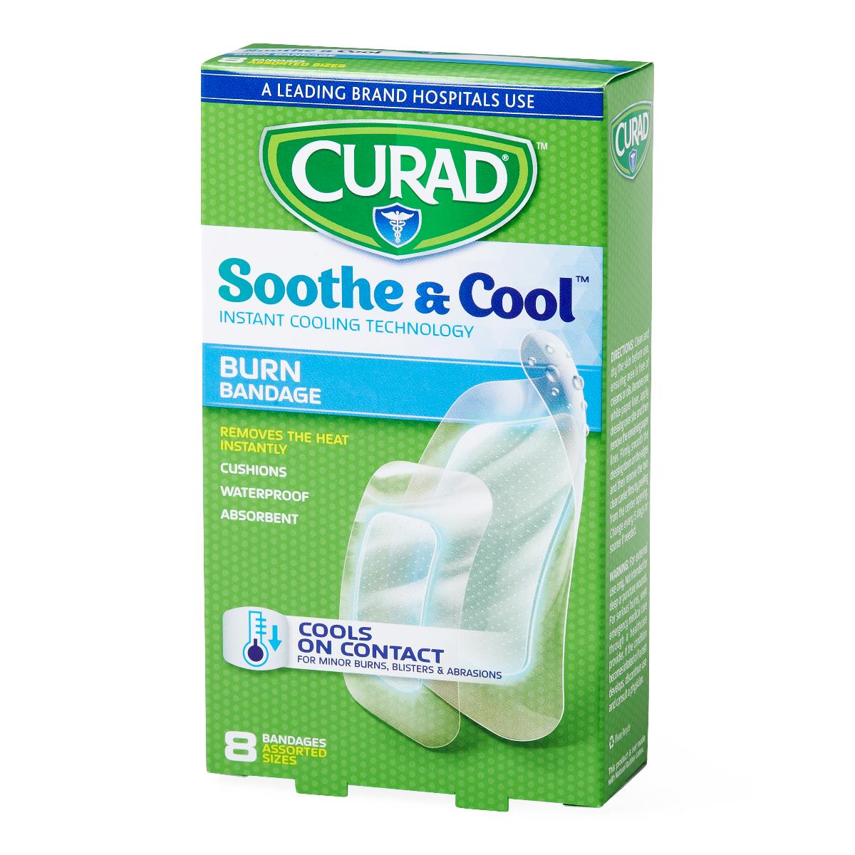 Curad Soothe And Cool Clear Waterproof Hydrogel Bandage - Instant Heat Relief for Burns, Blisters & Abrasions