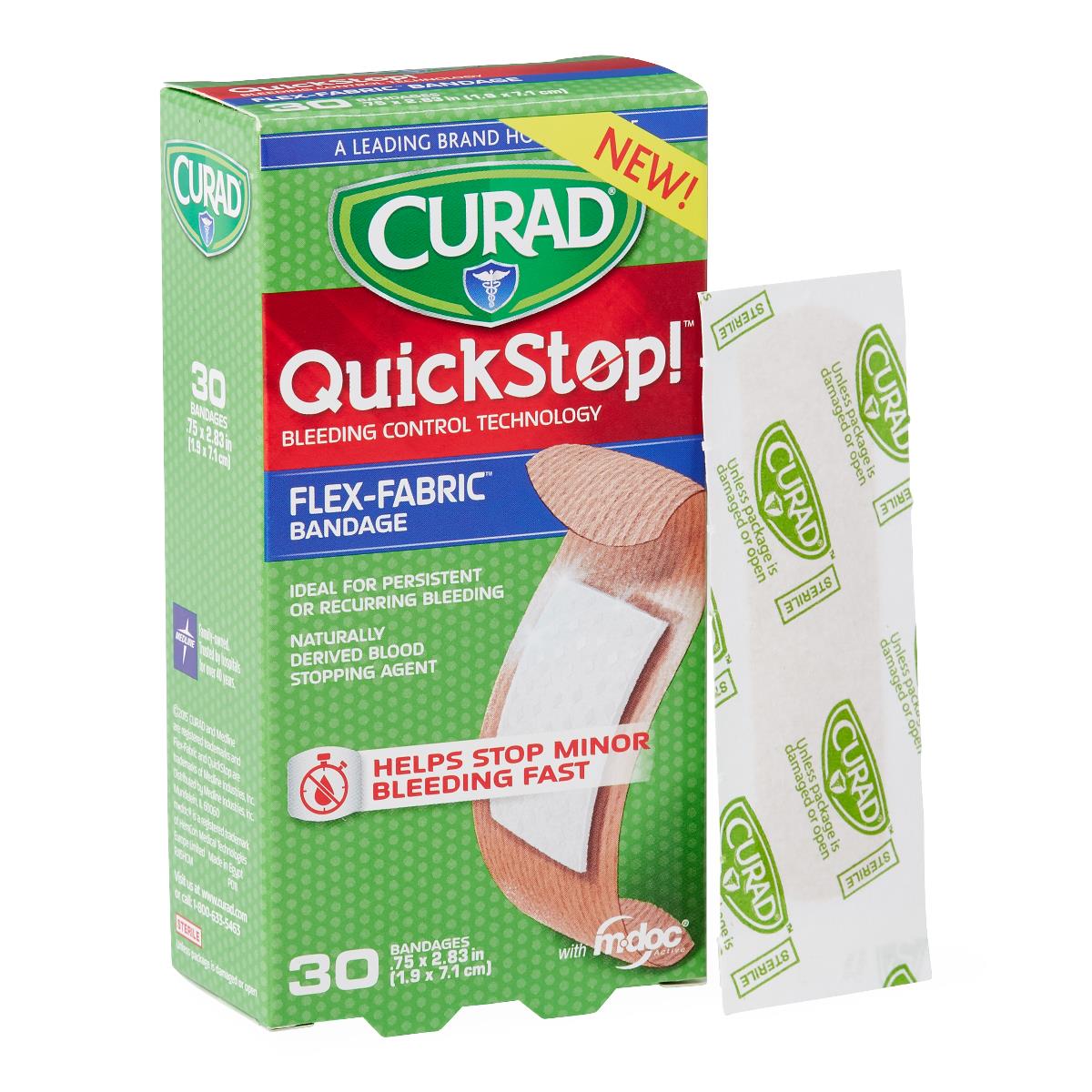 Curad Quick Stop Bandages - Advanced Bleeding Control Technology for Fast Wound Care