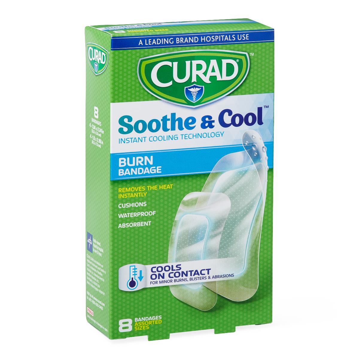 Curad Soothe And Cool Clear Waterproof Hydrogel Bandage - Instant Heat Relief for Burns, Blisters & Abrasions