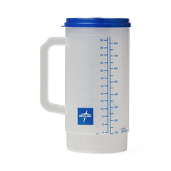 Insulated Carafe with Graduations - BPA-Free Double Wall Temperature Retention - Clear with Blue Lid