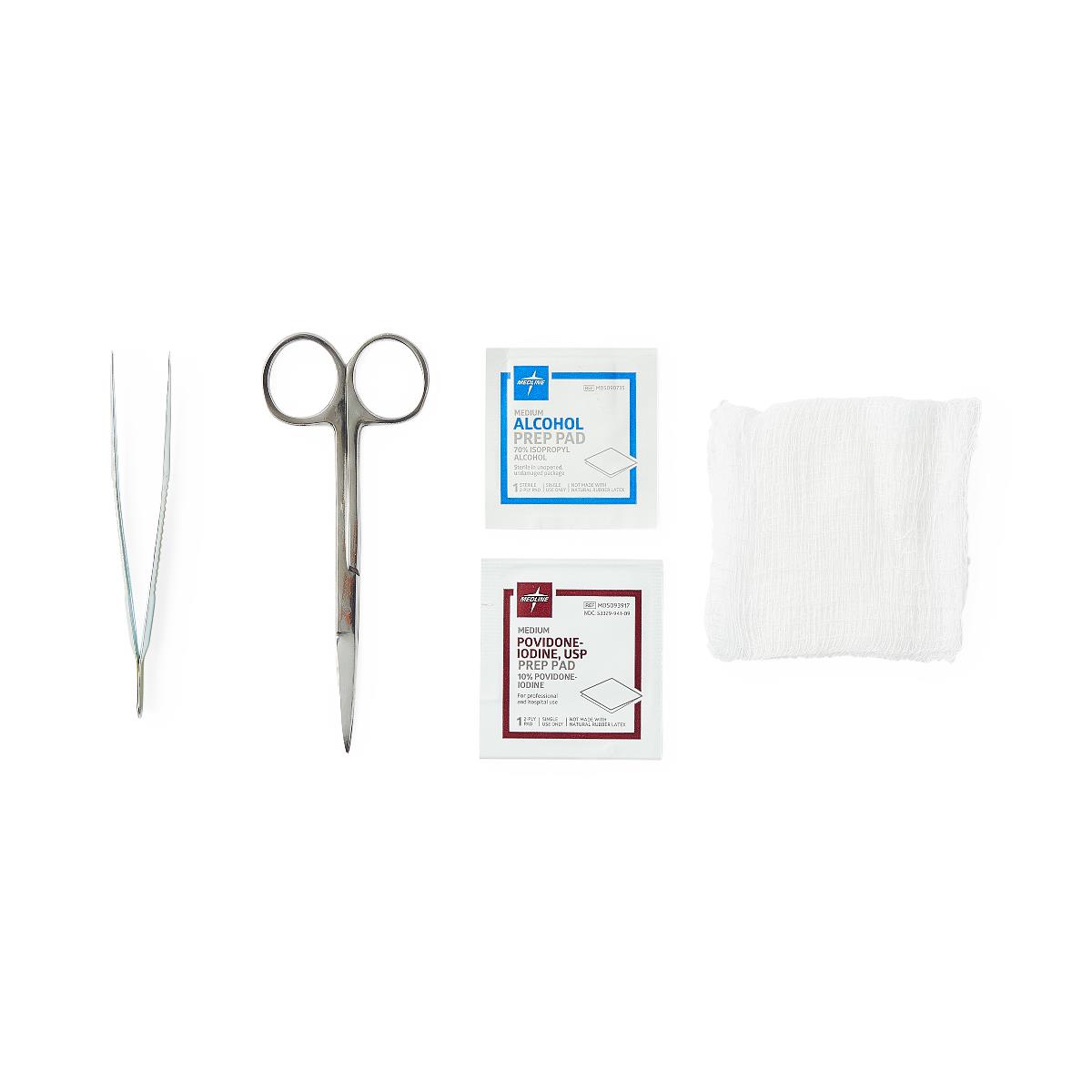 Suture Removal Tray with Adson Forceps and Littauer Scissors - Sterile Medical Kit