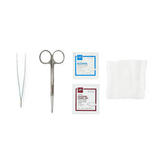 Suture Removal Tray with Adson Forceps and Littauer Scissors - Sterile Medical Kit