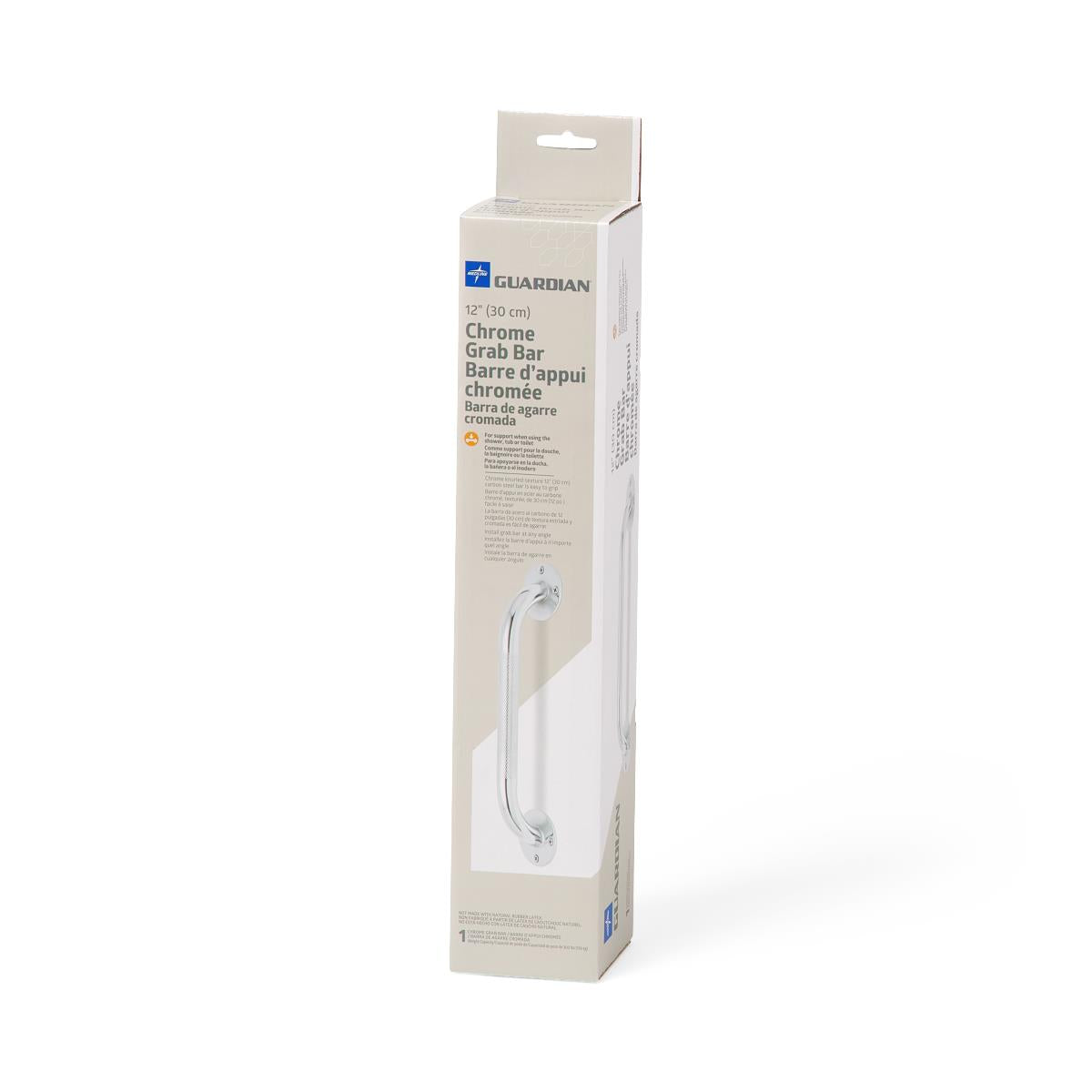 Knurled Chrome Grab Bars - Safety Support Bars for Bathroom & Home | Multiple Sizes