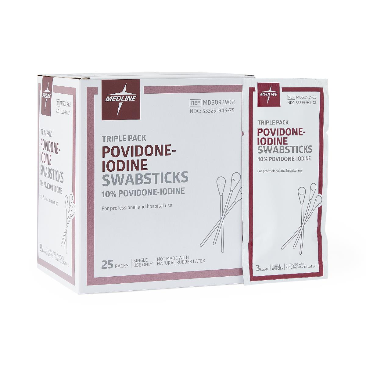 Povidone-Iodine PVP Swabstick - 10% USP Solution Antiseptic First Aid Treatment
