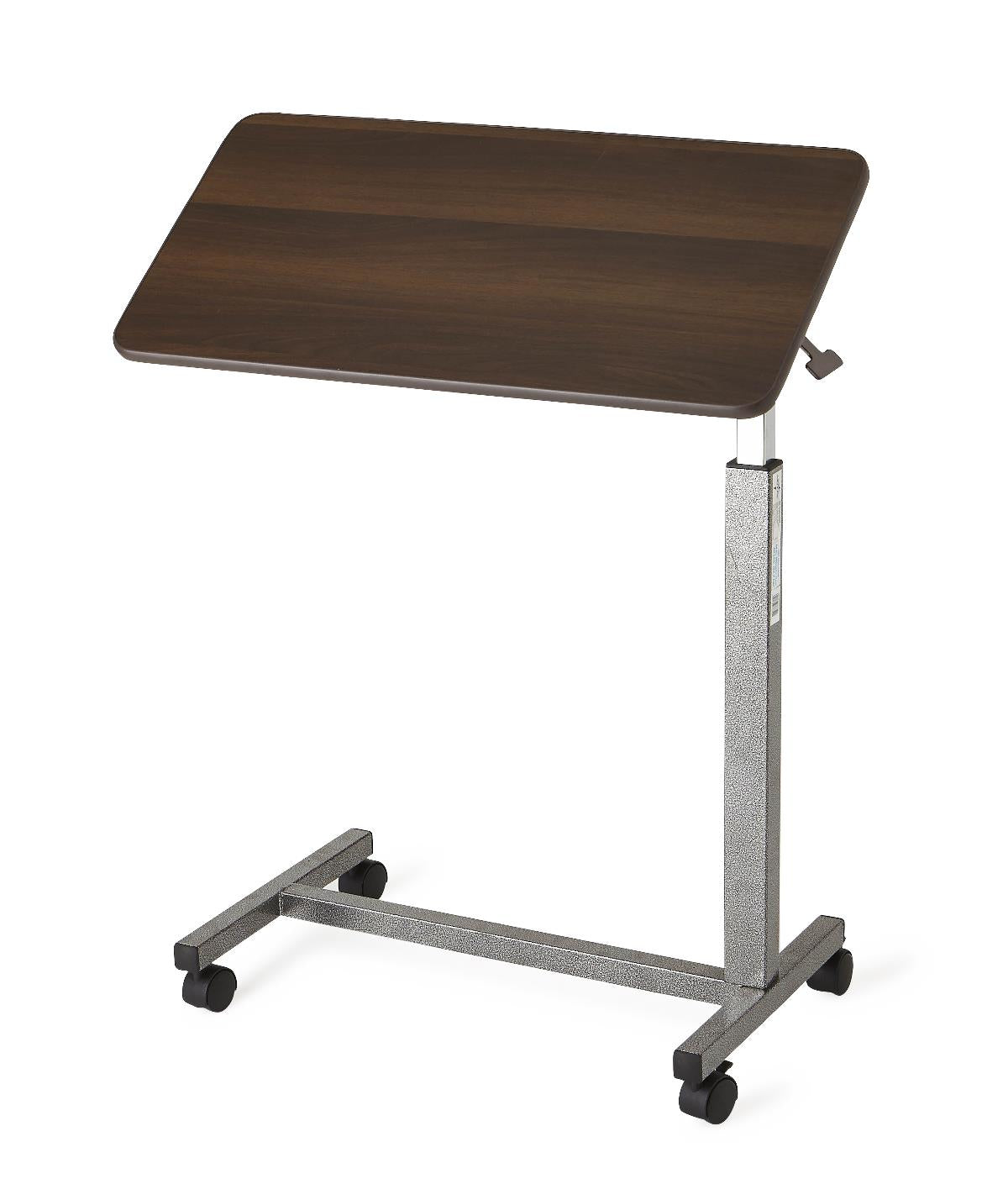 Medline Tilt Top H-Base Overbed Table - Adjustable Height 30-42 Inch Medical Bedside Table