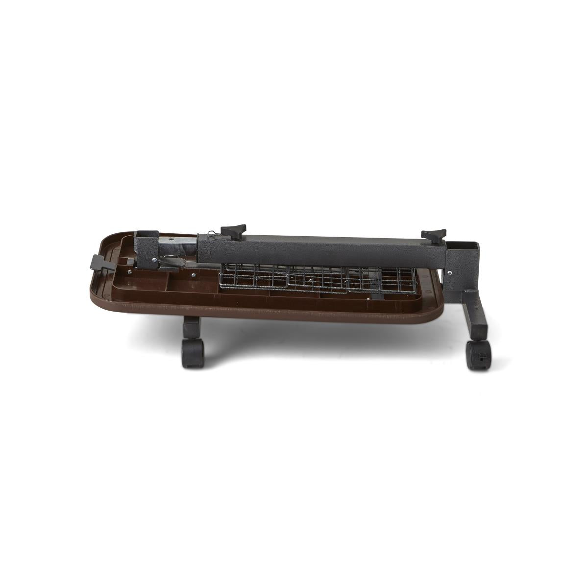 Medline Fold-Flat Overbed Table with Basket - Height Adjustable 29.5-41" with 50 lb Capacity