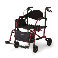 2-in-1 Rollator Transport Chair - Dual-Function Mobility Aid with Swing-Away Footrests, 250 lb Capacity
