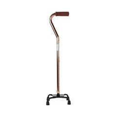 Aluminum Quad Cane with Small Base - Lightweight Mobility Aid with Offset Handle