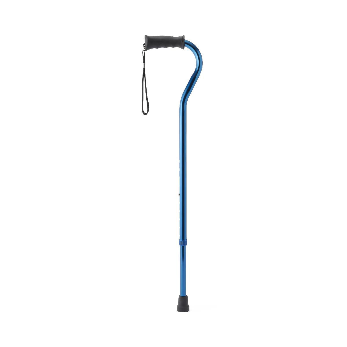 Aluminum Offset Cane with Gel Grip - Adjustable Height Walking Cane for Seniors & Adults