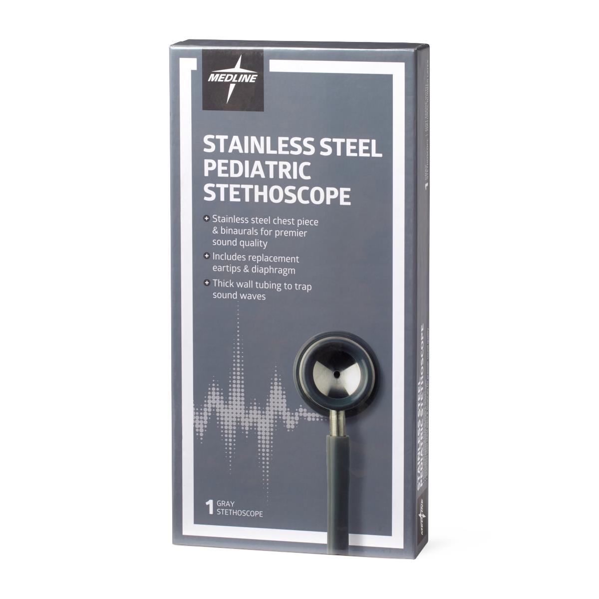 Medline Elite Pediatric Stainless Steel Stethoscope - Professional Grade Diagnostic Tool MDS92200