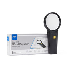 Medline Illuminated Bifocal Magnifiers - LED Lighted 3X/5X Magnifying Glass with Dual Lens