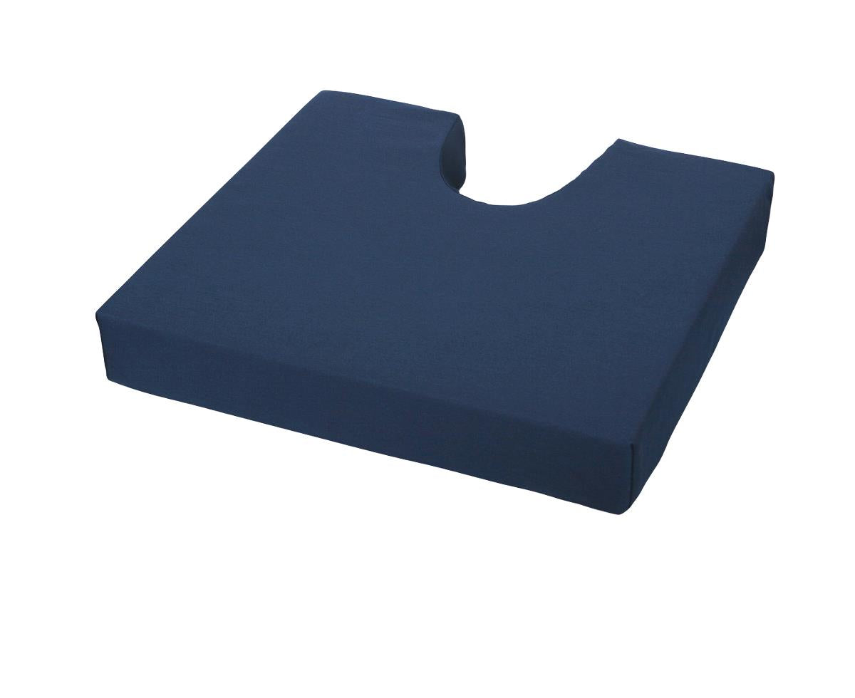 Medline Pressure Redistribution Foam Cushion with Coccyx Cutout - 16x18x3 Inch, 300 lbs Capacity