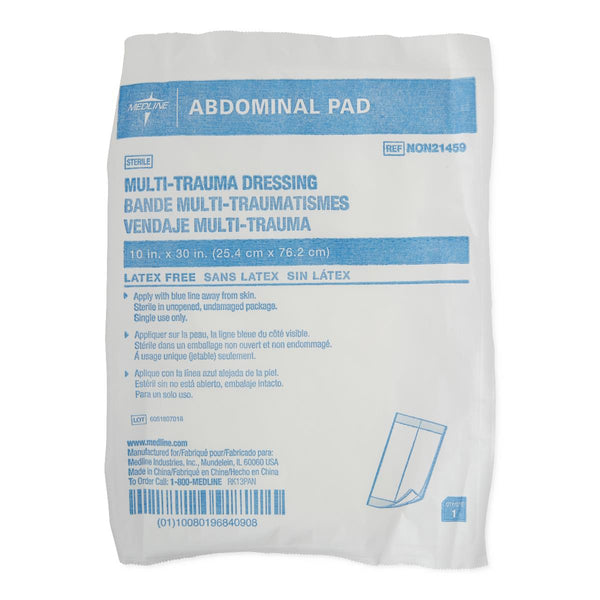 Sterile Multi-Trauma Abdominal Pads - 10 x 30 Inch Medical Grade Wound Dressing