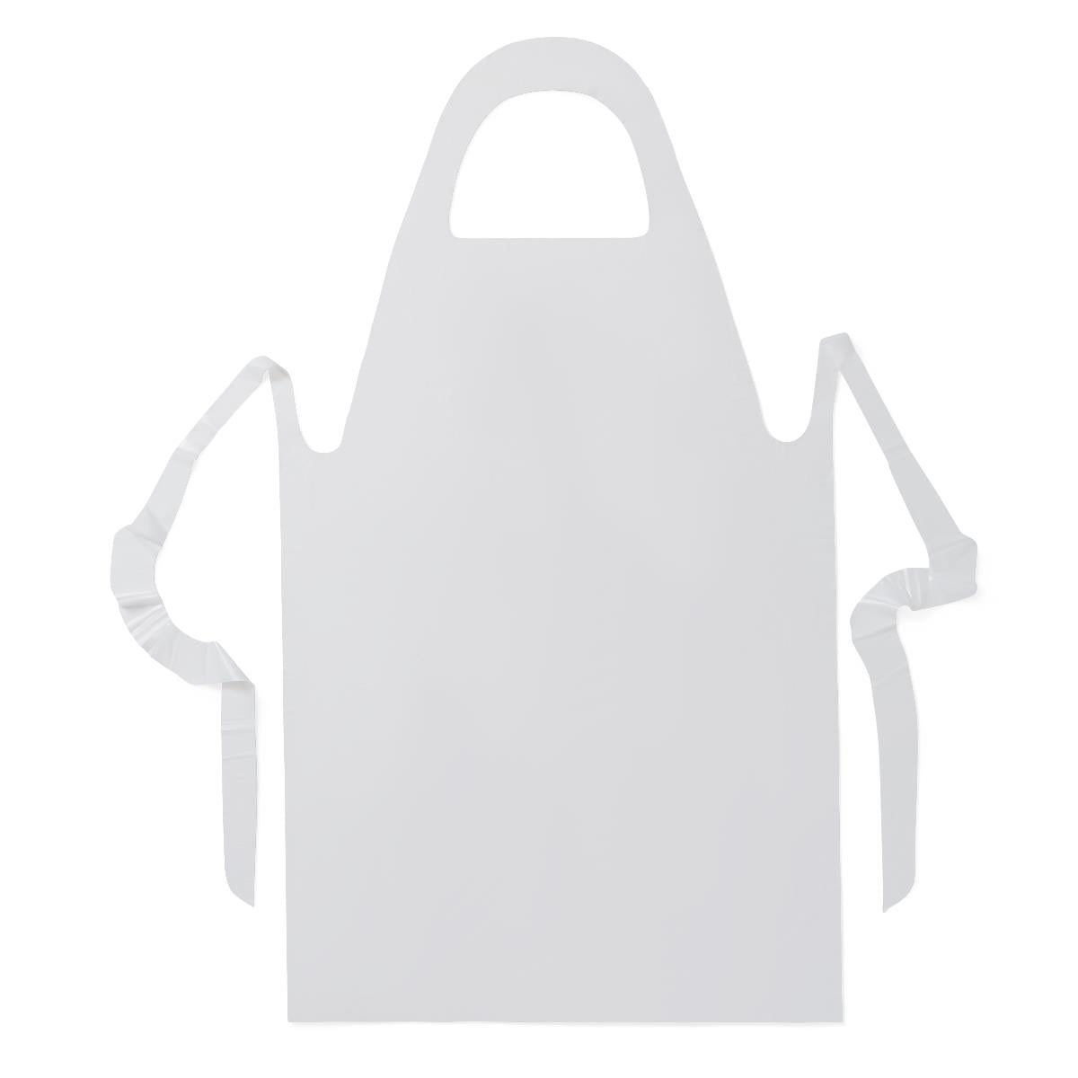 Medline General Purpose White Apron, 28 x 46 Inch - Disposable Pullover Style Protection