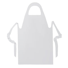 Protective Poly Disposable Apron 24" x 42" White Lightweight Pullover - Box of 100