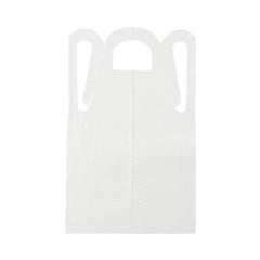 Medline Protective Poly Disposable Apron 28" x 46" White - Latex-Free Medium Weight Pullover
