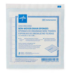 Medline Sterile Nonwoven Gauze Drain Sponges - 6-Ply Fenestrated Wound Care