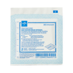 Medline Sterile Nonwoven Gauze Drain Sponges - 6-Ply Fenestrated Wound Care
