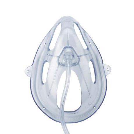 Medline OxyMask Adult Plus Oxygen Mask with 7' Tubing - Open Design, 24-90% FiO2, 1-15+ L/min