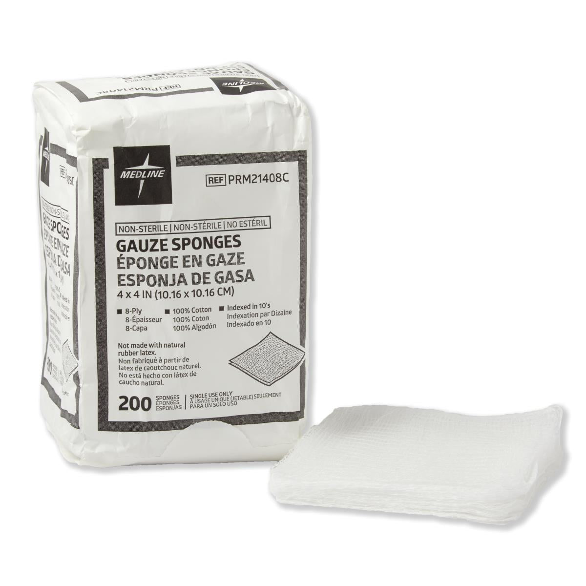 Medline Woven Gauze Sponges - 100% Cotton Nonsterile Medical Wound Care Dressing (PRM21212C)