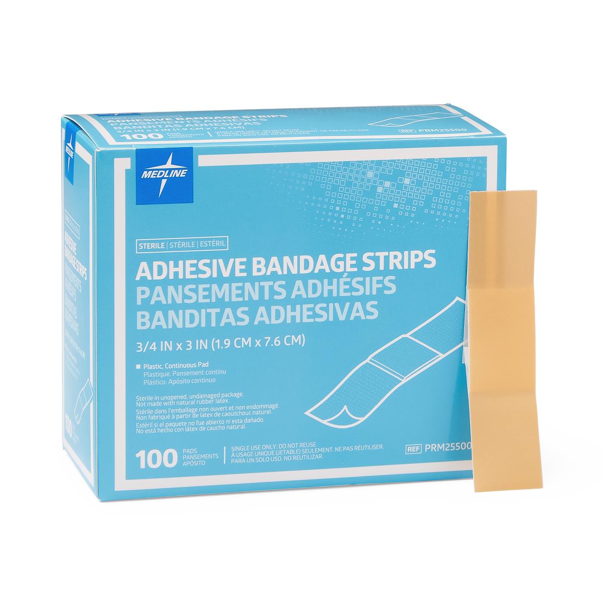 Plastic Adhesive Bandages - Sterile Waterproof Wound Care Strips with Non-Stick Pad