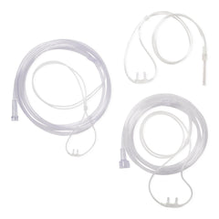 Adult Soft-Touch Oxygen Cannula with Standard Connector - Curved Tip, Crush-Resistant Tubing, Latex-Free
