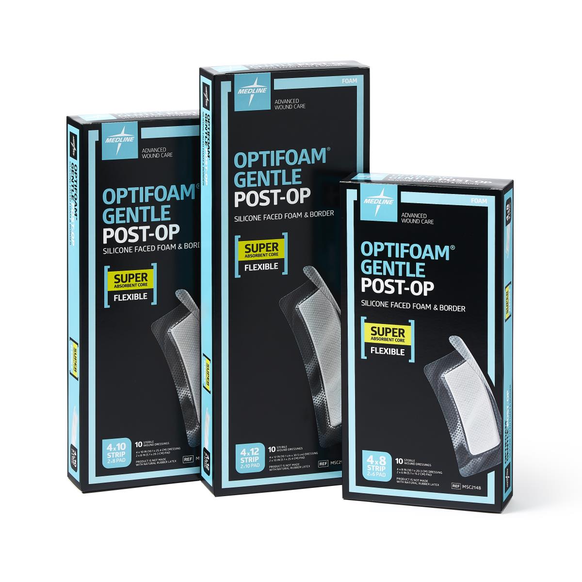 Optifoam Gentle Post-Op Silicone-Faced Foam Dressing - Sterile Wound Care with Smart Stretch Technology