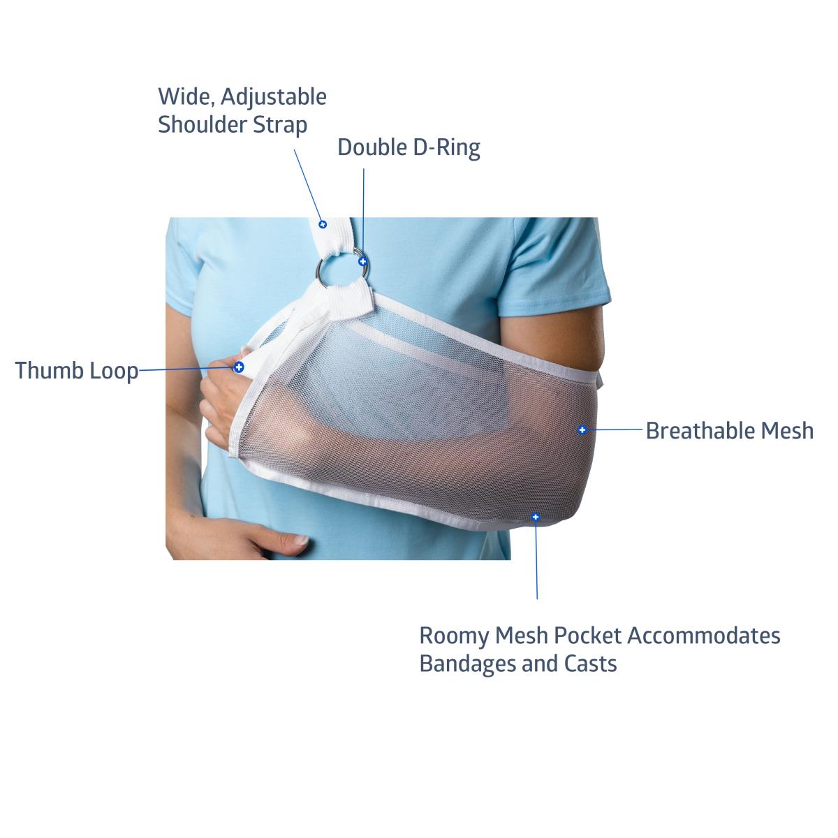 Medline Cool Mesh Arm Sling - Breathable Support for Injury Recovery & Post-Surgery Care