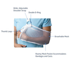 Medline Cool Mesh Arm Sling - Breathable Support for Injury Recovery & Post-Surgery Care