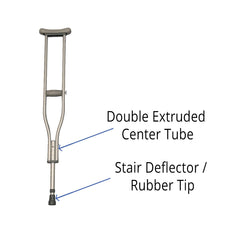 Premium Aluminum Crutches - Adjustable Height, Double-Extruded Strength | Youth, Adult & Tall Sizes
